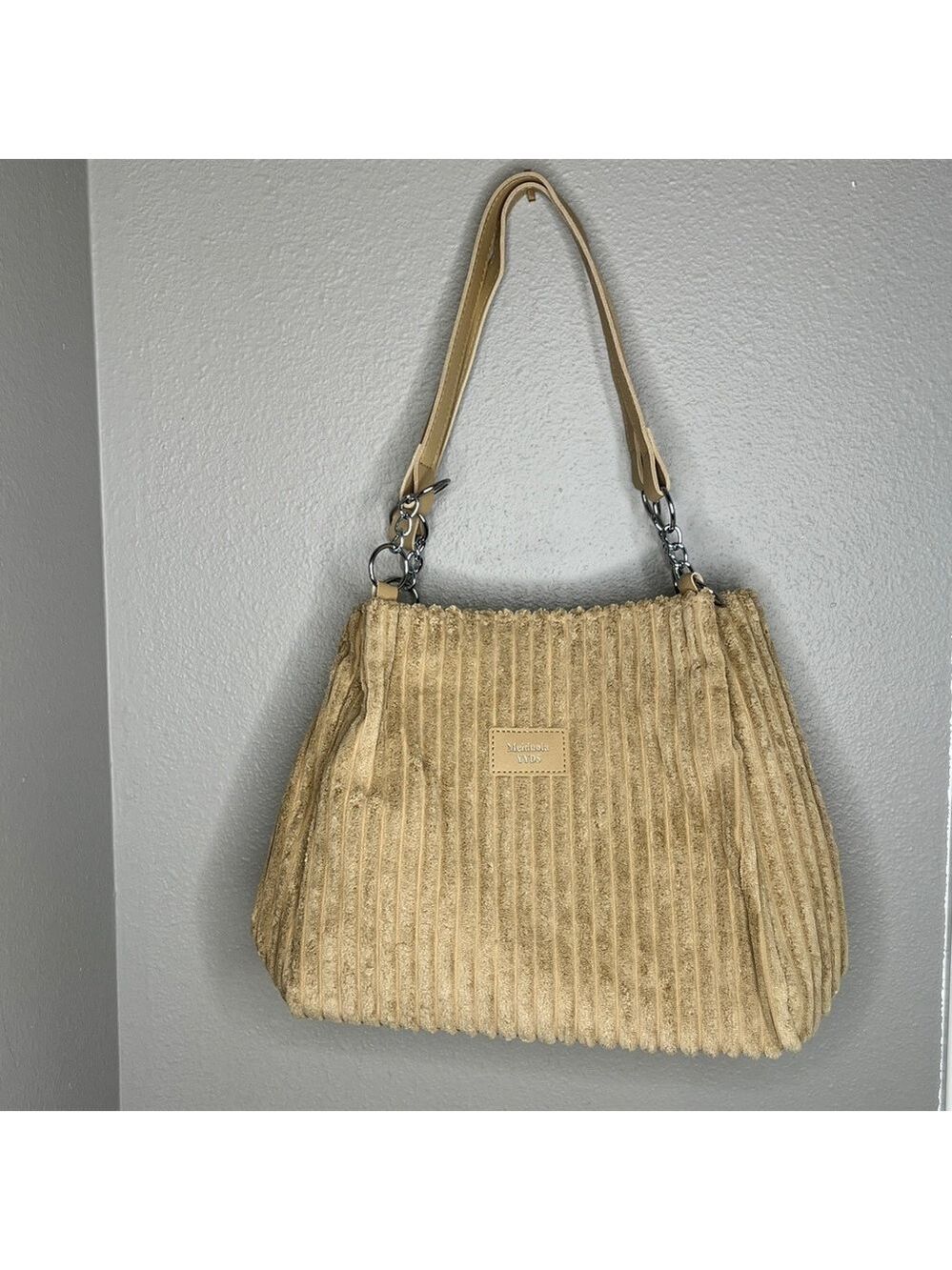 Tan Corduroy Shoulder Bag NIB